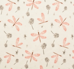 Úplet potisk růžová vážka na bílé