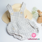 Dvojitá gázovina / mušelín šedá kostka, oboustranná