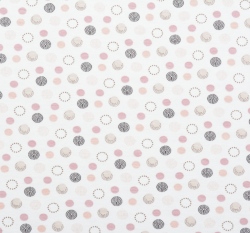 Úplet potisk jemné barevné puntíky na zaprášené bílé