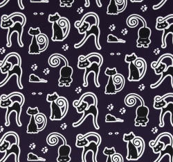 Úplet potisk kočka a myš na temně modré