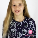 Úplet potisk kočka a myš na temně modré