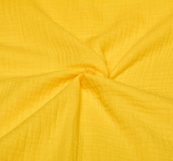 Dvojitá gázovina / mušelín jednobarevná citrónová, BIO