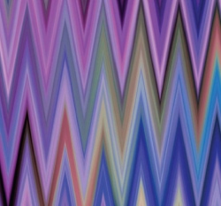 Teplákovina počesaná potisk cikcak na fialové 