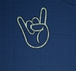 Panel modalová teplákovina ruka na modré