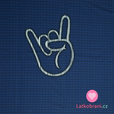 Panel modalová teplákovina ruka na modré