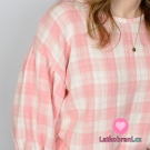 Dvojitá gázovina / mušelín růžová kostka, oboustranná