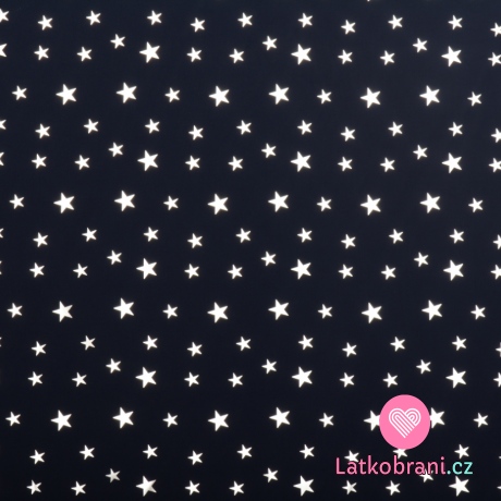 Šusťák stříbrné hvězdičky na tmavě modré