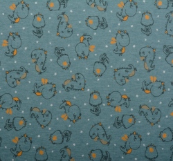 Úplet potisk kreslení spící dinosauři na modré melé