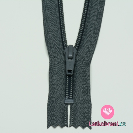 Zip spirálový nedělitelný šedý tmavší 12 cm