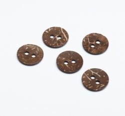 Knoflík z kokosu, hnědý