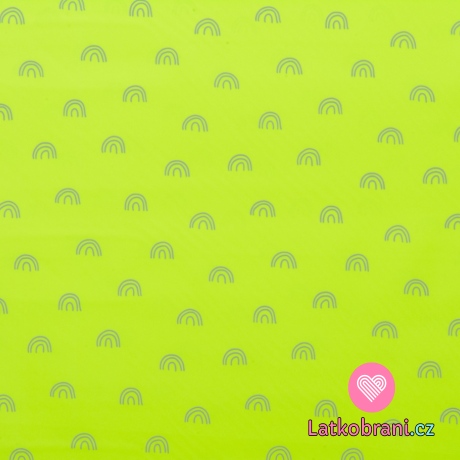 Šusťák reflexní duhy na neonově žluté 