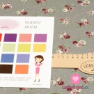 Úplet potisk růžičky s puntíky na šedé 