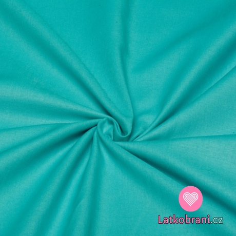 Bavlněné plátno jednobarevné modré aqua