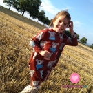 Teplákovina potisk medvídek Méďa na bordové