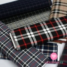 Kostýmová látka červeno - černo - smetanová kostka