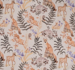 Úplet lesní přátelé na smetanové, BIO 