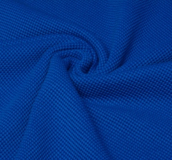 Jednobarevná teplákovina bublinky královsky modrá, 3D struktura