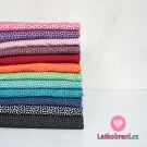 Úplet drobné tmavě růžové puntíčky na vínové 