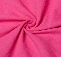 Dvojitá gázovina / mušelín jednobarevná fuchsiová, BIO