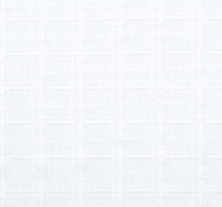 Dvojitá gázovina / mušelín s výšivkou kostek na bílé 