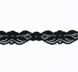 Krajka elastická 33 mm, kvítka černá