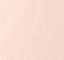 Bavlněná madeira vyšívané kytičky s ozdobným okrajem, světle růžová