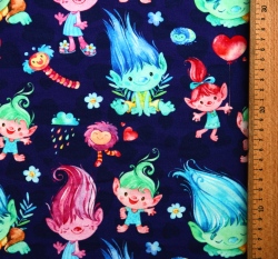 Teplákovina Troli na tmavě fialkovém podkladu