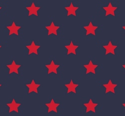 Úplet potisk drobné červené hvězdičky na tmavě modré