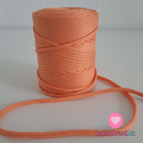 Šňůra oděvní kulatá  PES 4 mm jemná broskvová