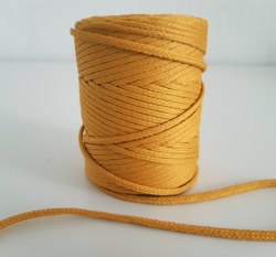 Šňůra oděvní kulatá  PES 4 mm žlutá jantarová