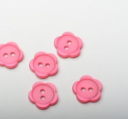 Knoflík dětský, kytička tmavá růžová - střední