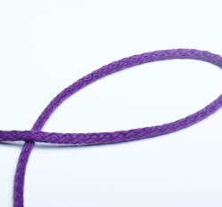 Šňůra kulatá oděvní bavlna 4 mm fialová
