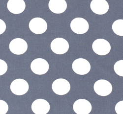 Viskóza s příměsí lnu bílé puntíky na jeansově modré