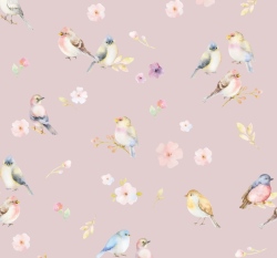 Úplet potisk ptáčci na starorůžové 