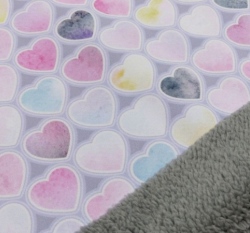 Softshell akvarelová srdíčka s beránkem