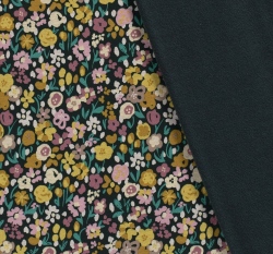 Warmkeeper potisk květiny na tmavě zelené 