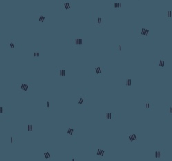 Teplákovina počesaná potisk čárky na džínově modré 