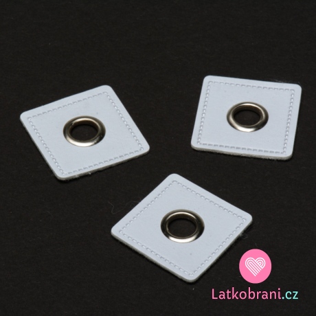 Koženkový čtvereček s průchodkou Šedá sv./Nikl