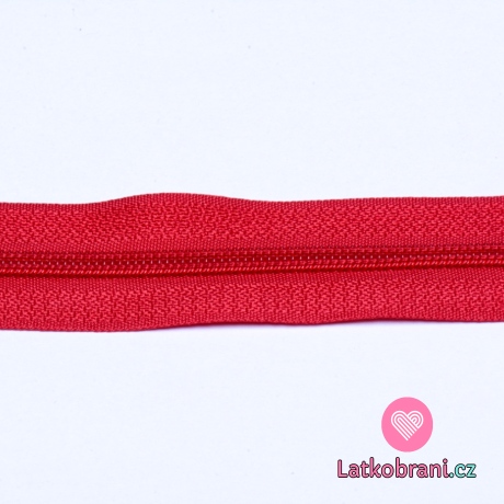 Metrážový zip spirálový 5 mm Červená