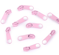 Jezdec k metrážovému zipu 3 mm růžová světlá