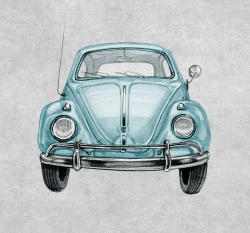 Panel retro brouček na šedé 