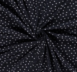 Úplet bílé kytičky na námořnické modré 