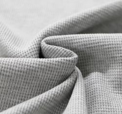 Bavlněný vaflový úplet jednobarevný šedé melé