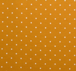 Úplet potisk bílý puntíček na hořčicové