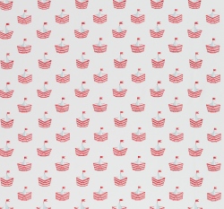 Úplet potisk červené pruhované lodičky na bílé