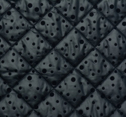 Prošev se semišovými puntíky na tmavě modré