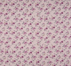 Bavlněný popelín potisk rozkvetlé kytičky na šedo-růžové