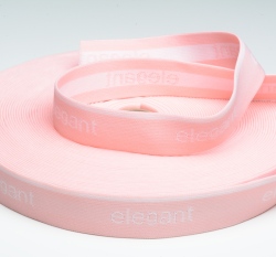 Pruženka bílý text ELEGANT na růžové