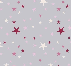 Úplet potisk bílé a růžové hvězdičky na šedé