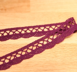 Krajka paličkovaná bordo